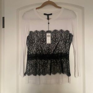 Long sleeve top with lace bodice